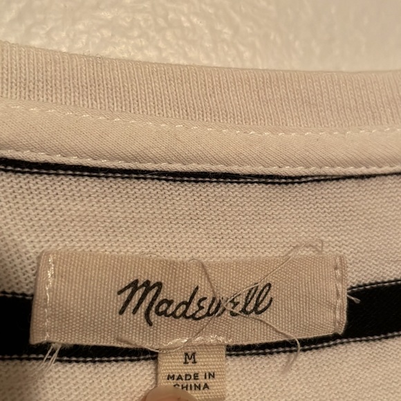 Madewell Black and White Striped Tie Back Top - Picture 2 of 4